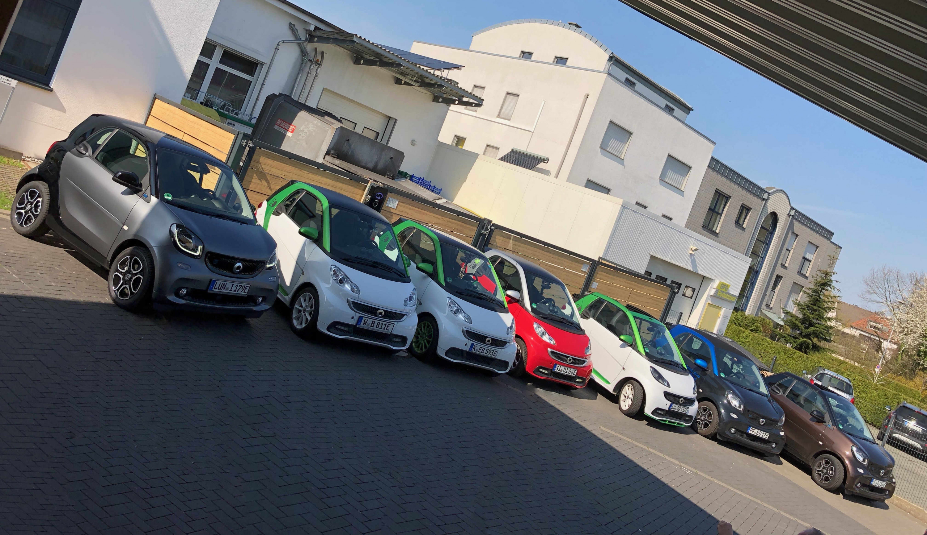 smart electric drive treffen beim Bäcker Schüren