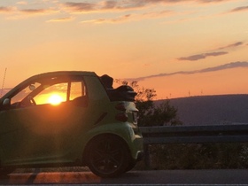 smart im Sonnenuntergang